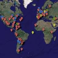 World map of the works published at Badosa.com